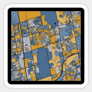 Vaughan Map Pattern in Blue & Gold Sticker